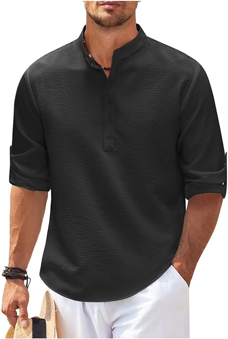 Reece | Men's Grandad Collar Casual Shirt