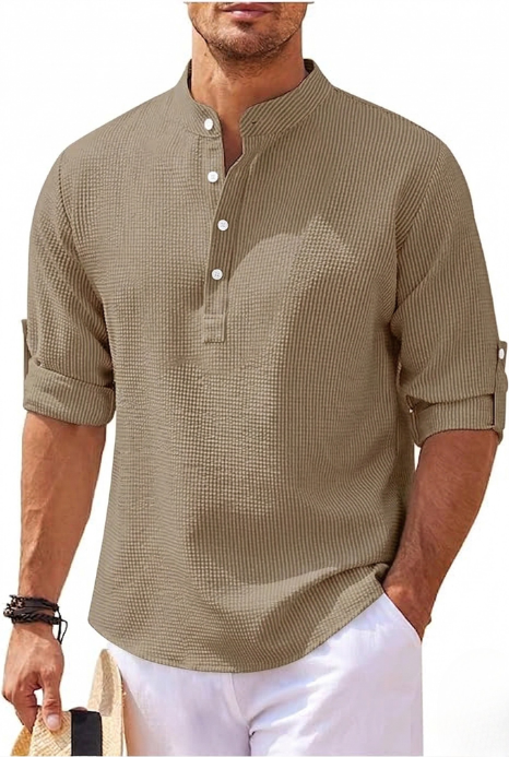 Reece | Men's Grandad Collar Casual Shirt