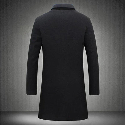 Reggie | Men's Long Coat with Notched Lapel