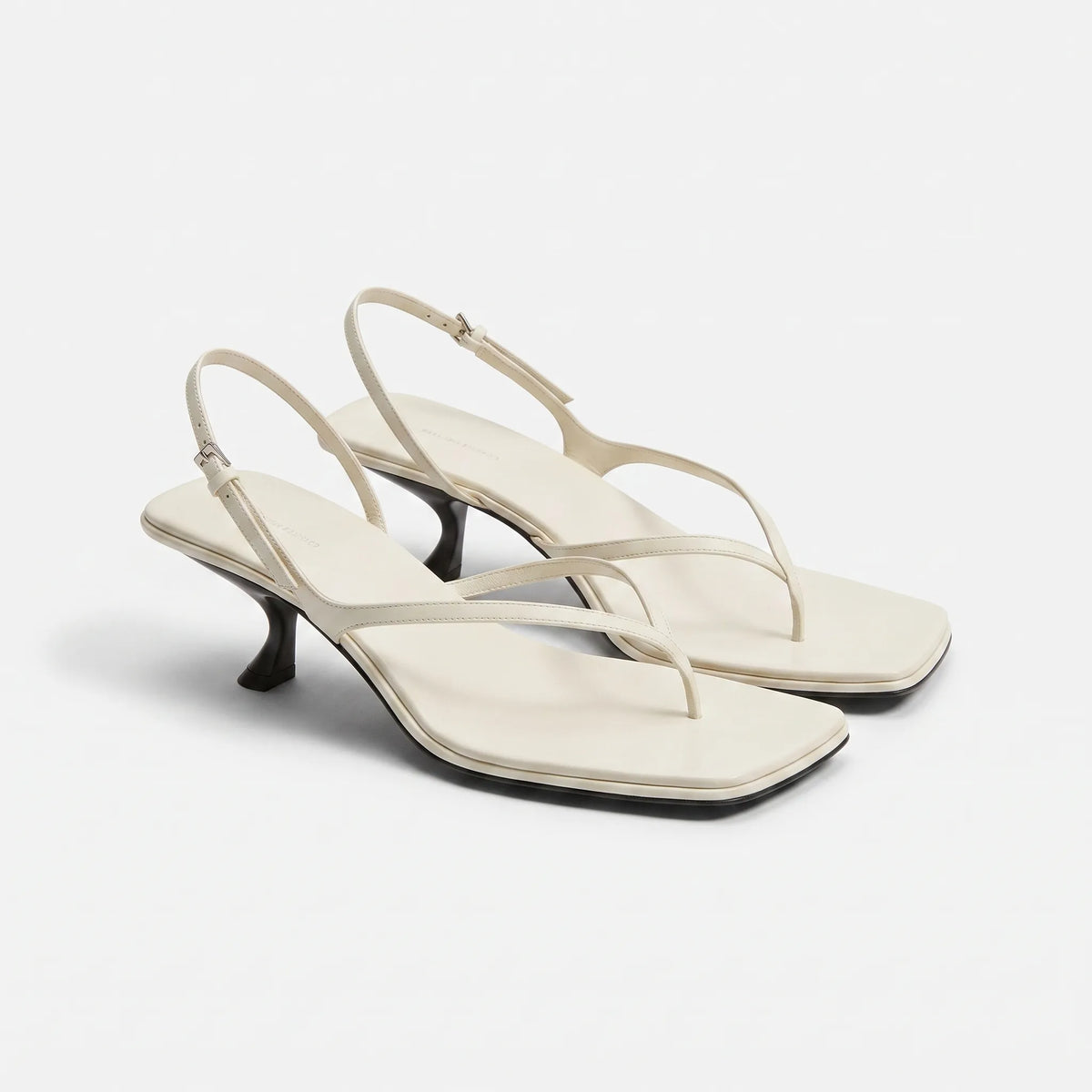 Retro Square Toe Kitten Heel Sandals