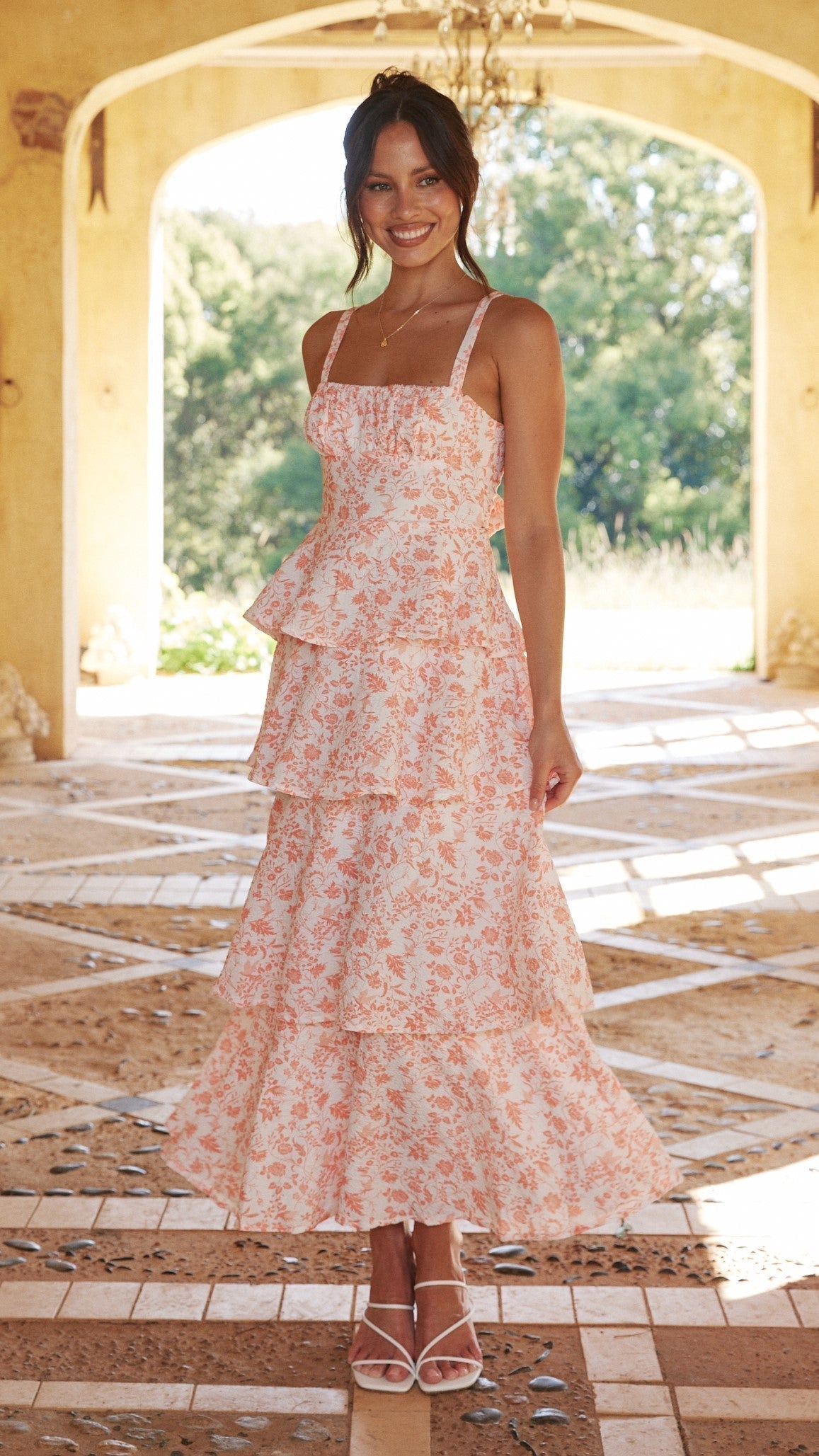 Rhonda | Women's Sleeveless Midi Tiered Dress