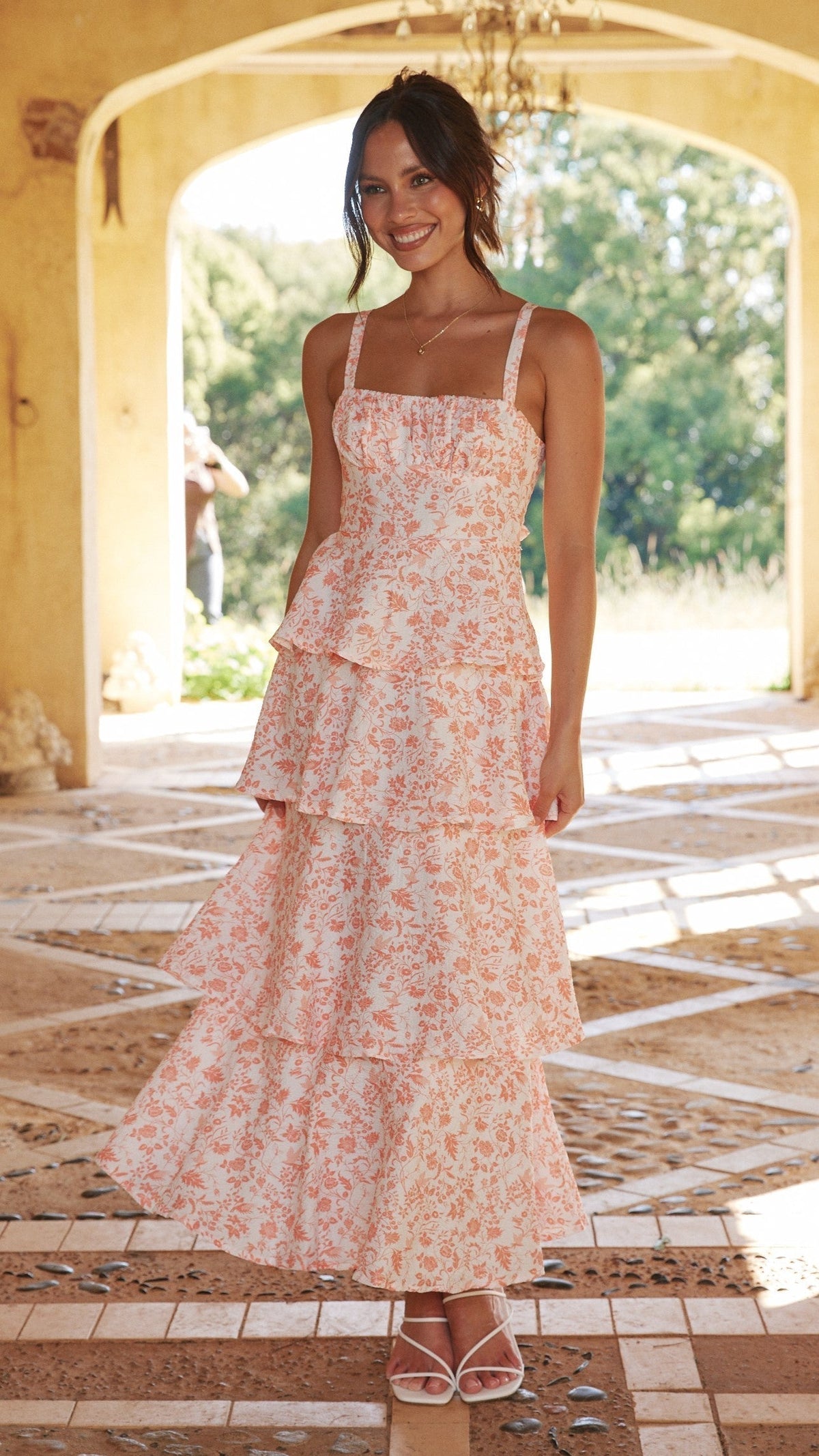 Rhonda | Women's Sleeveless Midi Tiered Dress