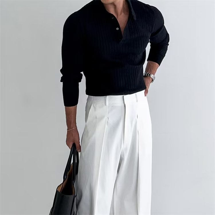 Richard | Men's Slim Fit Long Sleeve Polo Shirt