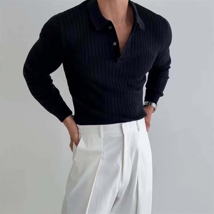 Richard | Men's Slim Fit Long Sleeve Polo Shirt