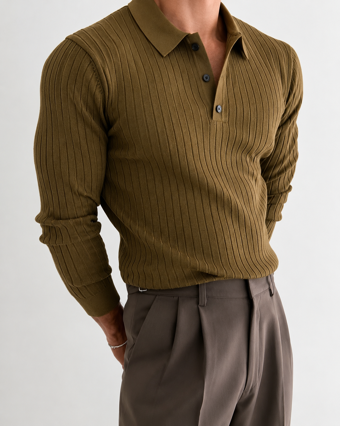 Richard | Men's Slim Fit Long Sleeve Polo Shirt