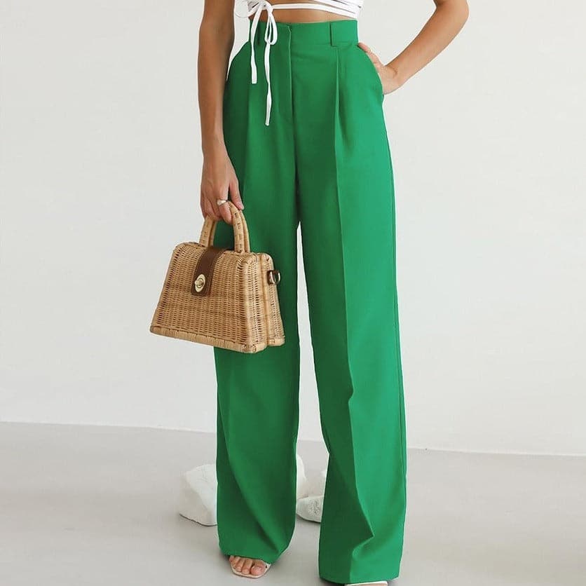 Rochelle | Women's High-Waisted Wide Leg Pants