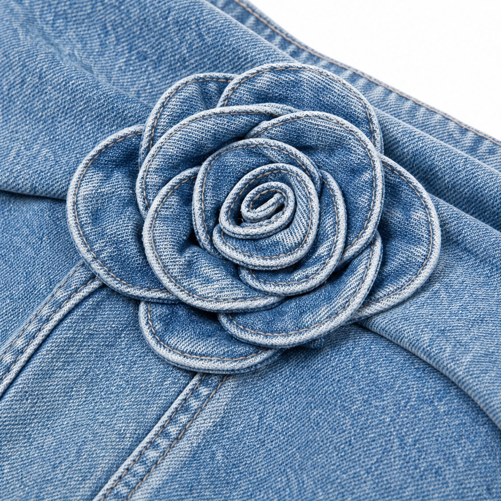 Rose Appliqué Off-Shoulder Peplum Top