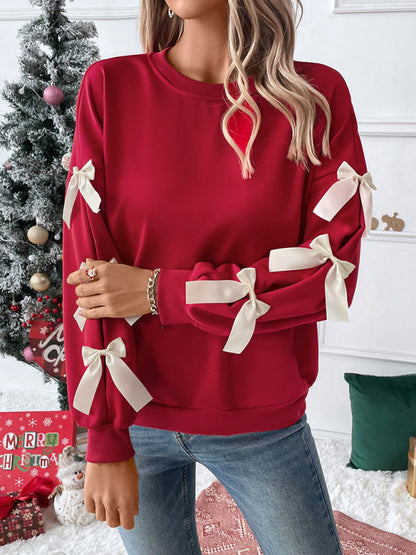 Rowan | Women's Bow Sleeve Crew Neck Sweater
