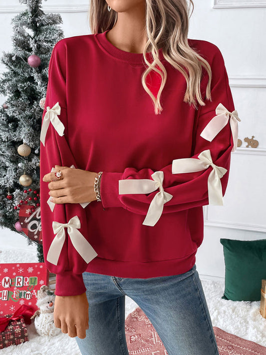 Rowan | Women's Bow Sleeve Crew Neck Sweater