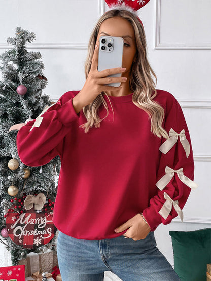 Rowan | Women's Bow Sleeve Crew Neck Sweater