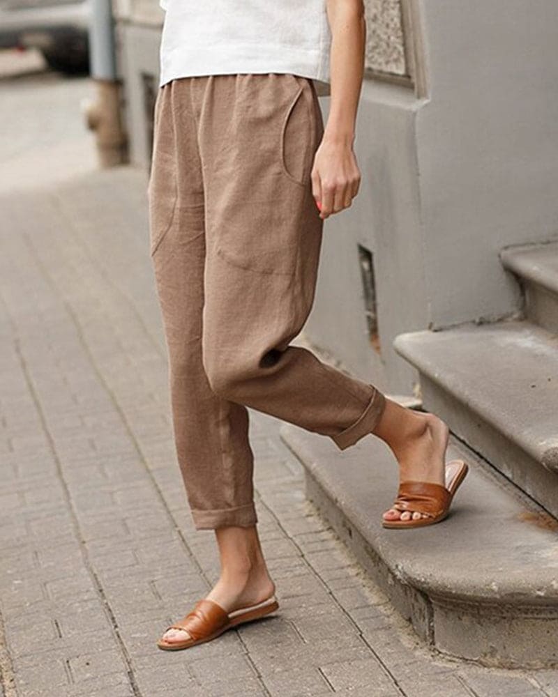 Sage | Women's Cropped Elastic Waist Pants