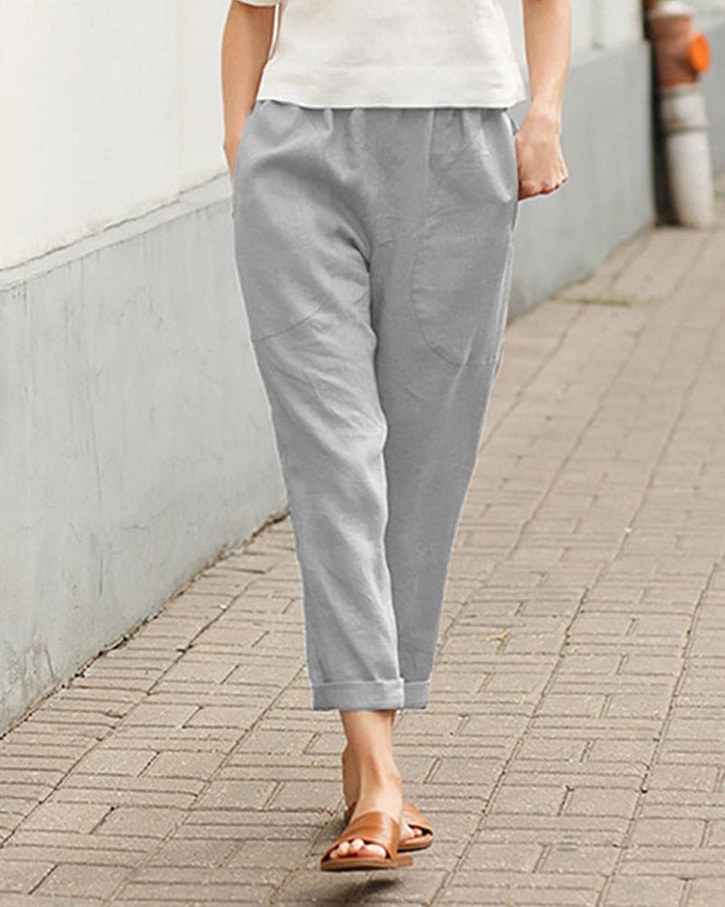 Sage | Women's Cropped Elastic Waist Pants