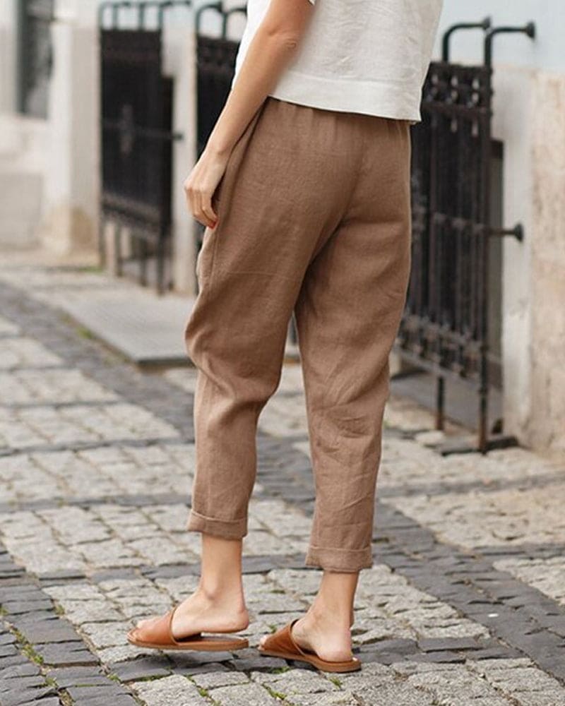 Sage | Women's Cropped Elastic Waist Pants