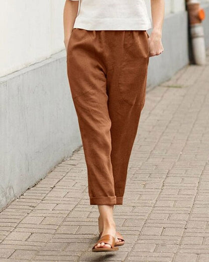 Sage | Women's Cropped Elastic Waist Pants