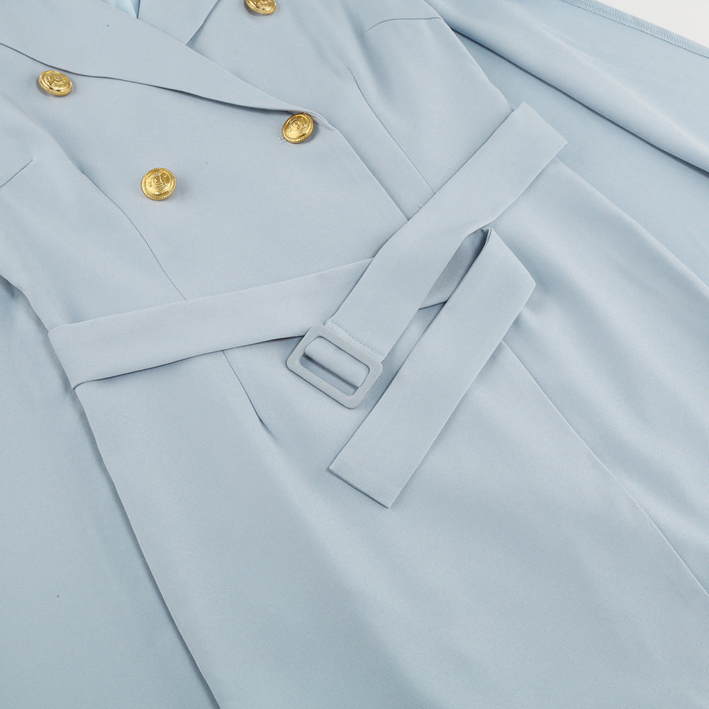 Sage | Women's Double-Breasted Blazer Mini Dress