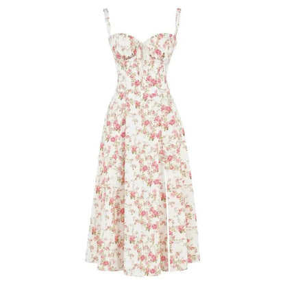 Samantha | Women's Spaghetti Strap A-Line Midi Dress