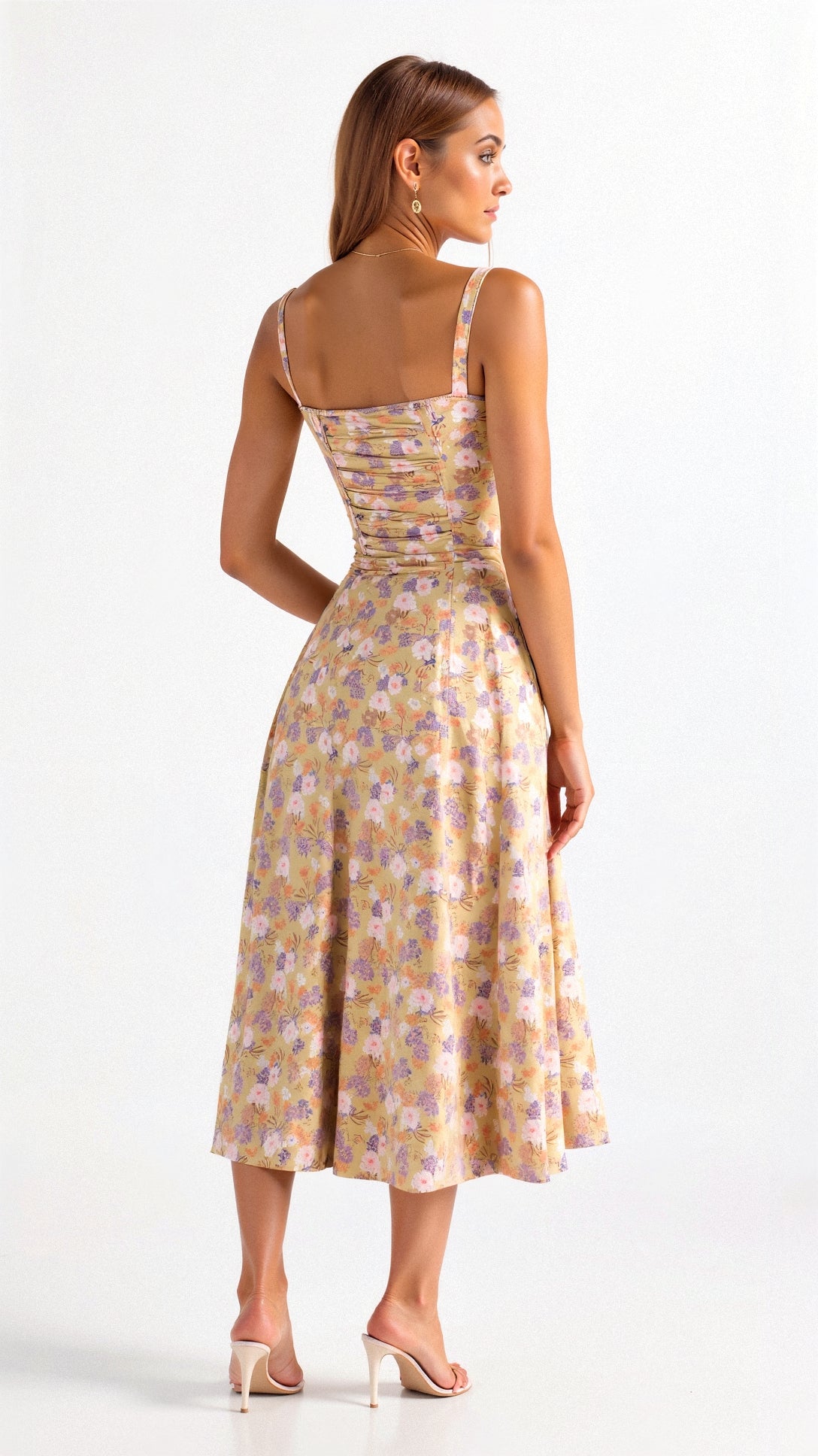 Samantha | Women's Spaghetti Strap A-Line Midi Dress