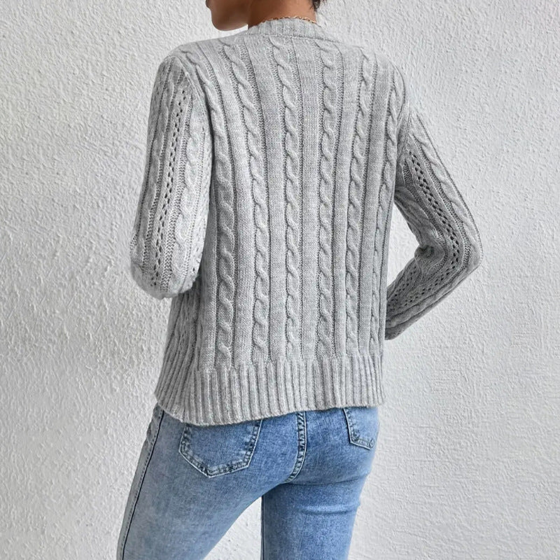 Sandy | Women's Button-Down Cable Knit Cardigan