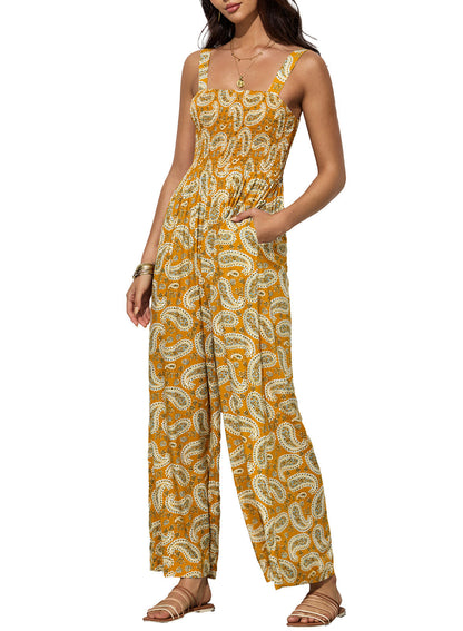 Sandy | Women's Sleeveless Floral Wide Leg Jumpsuit