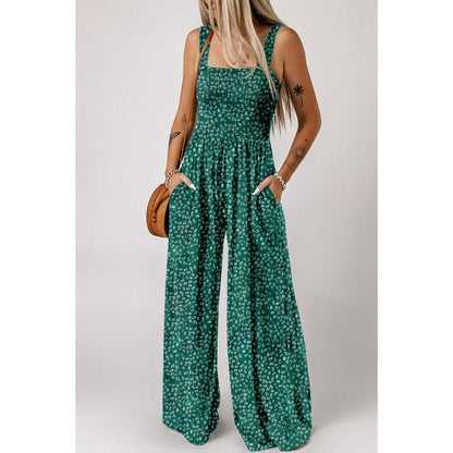 Sandy | Women's Sleeveless Floral Wide Leg Jumpsuit