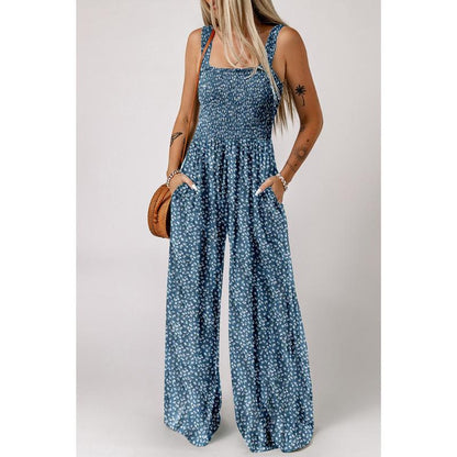 Sandy | Women's Sleeveless Floral Wide Leg Jumpsuit