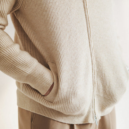 Sebastian | Men's Zip-Up Ribbed Knit Sweater
