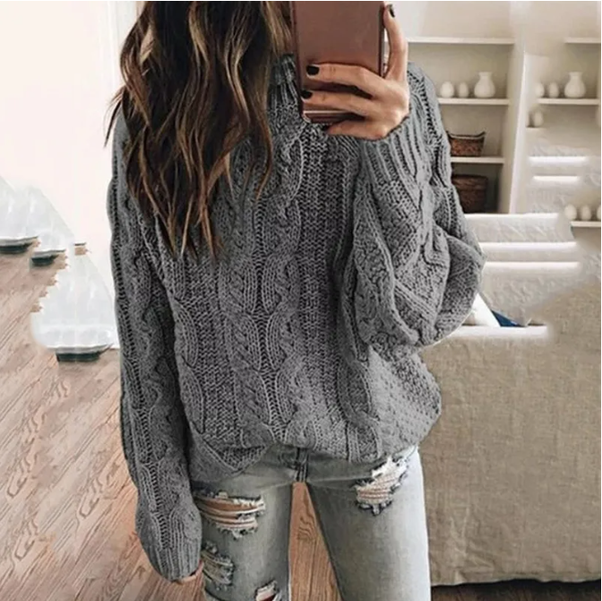 Selena | Women's Off the Shoulder Cable Knit Sweater