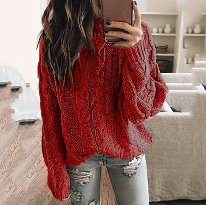 Selena | Women's Off the Shoulder Cable Knit Sweater