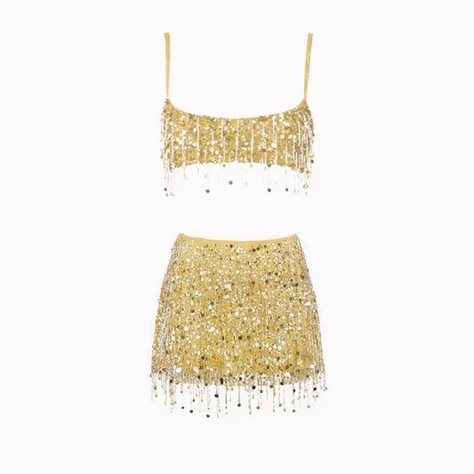 Sequin Tassel Bikini Set