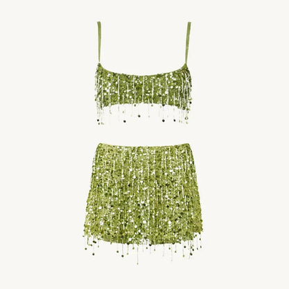 Sequin Tassel Bikini Set