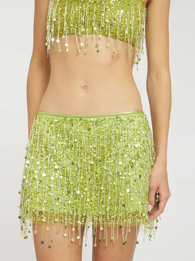 Sequin Tassel Bikini Set