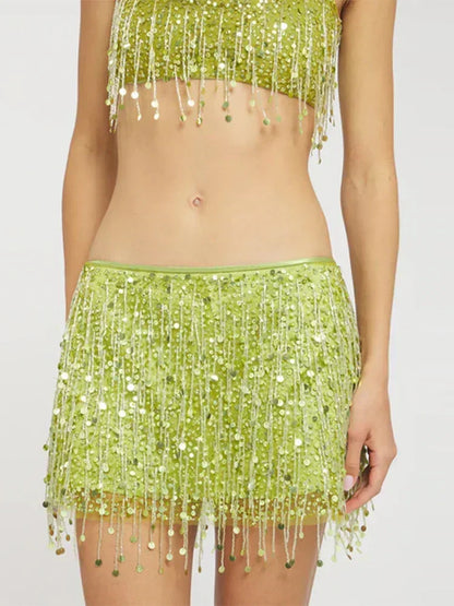 Sequin Tassel Bikini Set