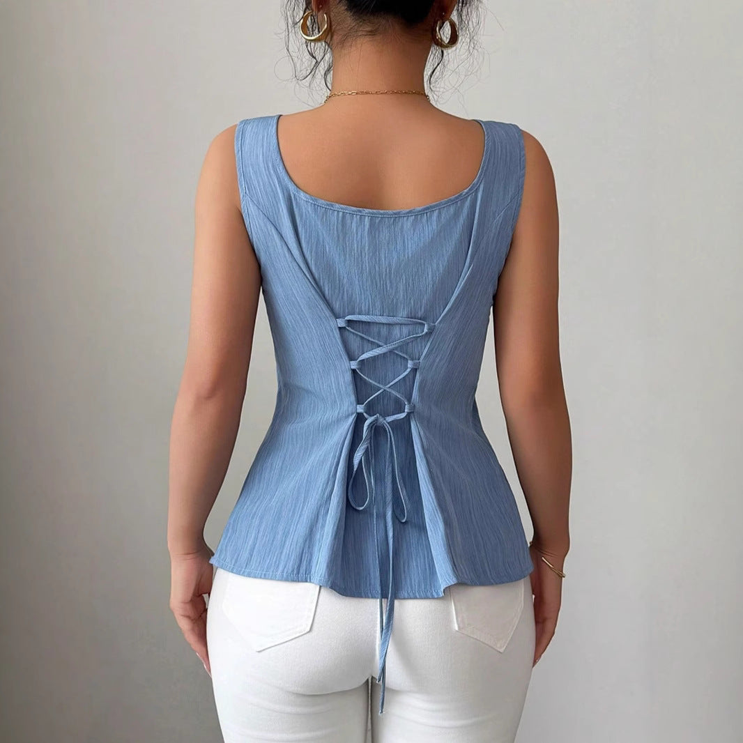 Shannon | Women's Peplum Sleeveless Top