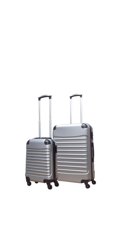 Silver Hard-Shell 2-Piece Travel Luggage Set