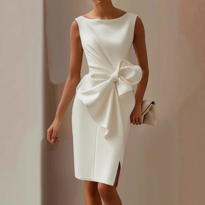 Sleeveless Ribbon Waist Dress