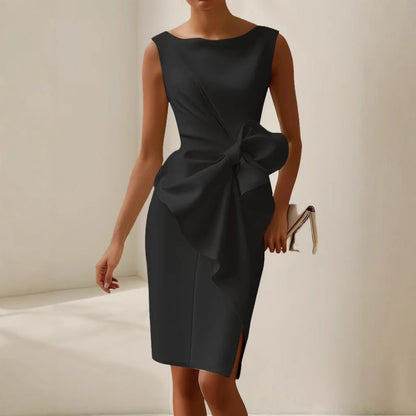 Sleeveless Ribbon Waist Dress