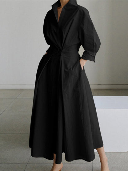 Sofia | Women's Collared A-Line Midi Dress