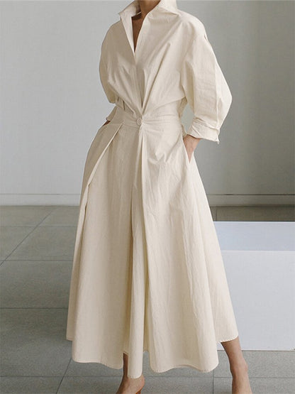 Sofia | Women's Collared A-Line Midi Dress