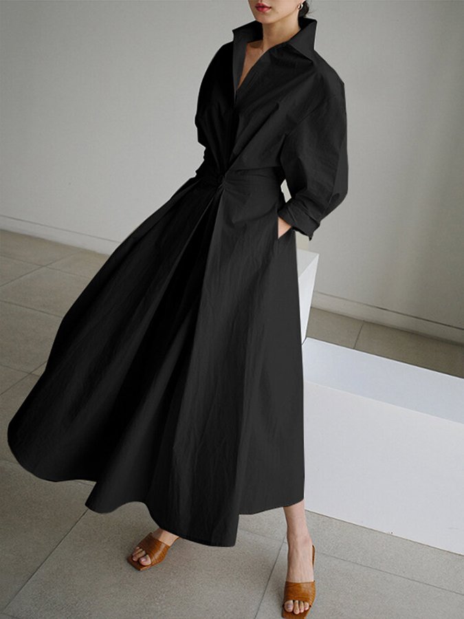 Sofia | Women's Collared A-Line Midi Dress