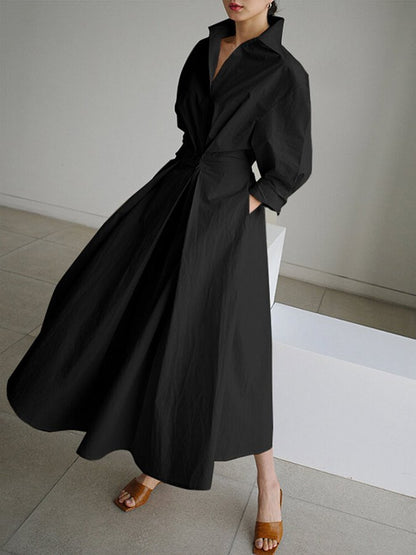 Sofia | Women's Collared A-Line Midi Dress