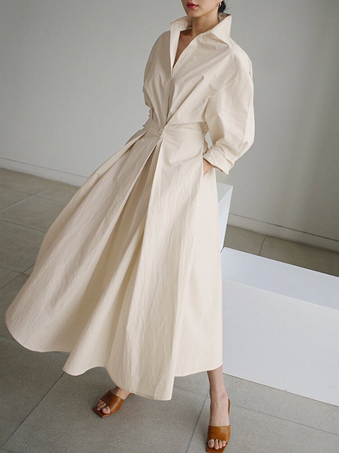 Sofia | Women's Collared A-Line Midi Dress
