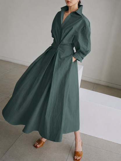 Sofia | Women's Collared A-Line Midi Dress