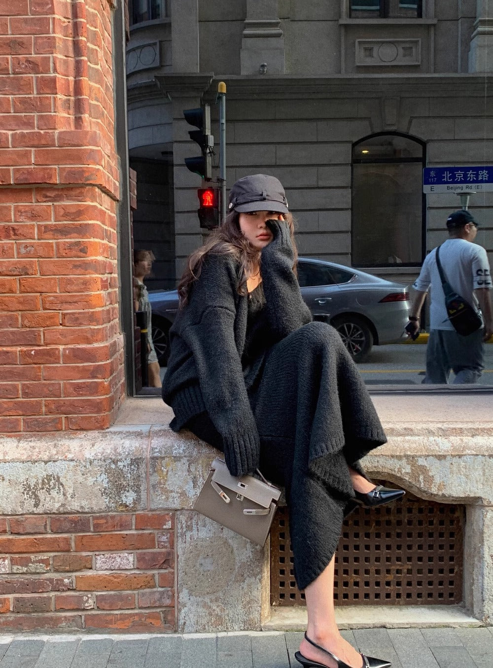 Stephanie | Women's V-Neck Knit Sweater Set