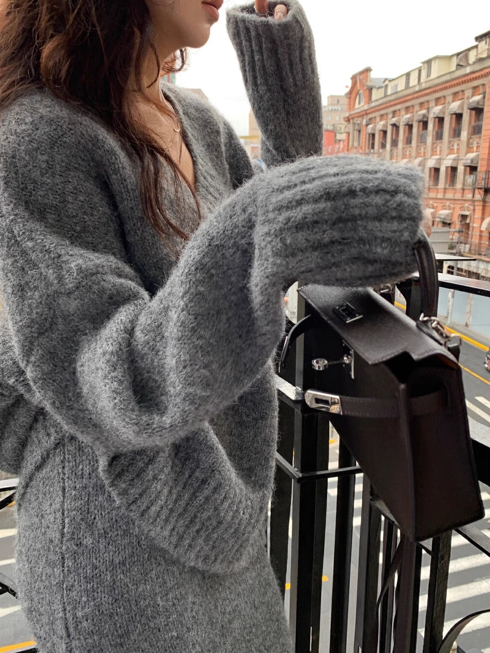 Stephanie | Women's V-Neck Knit Sweater Set