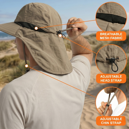 Sun Protection Hat with Neck Flap | UPF 50
