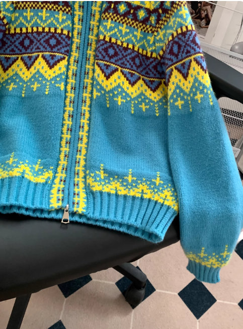 Susan | Women's Zip-Up Fair Isle Cardigan
