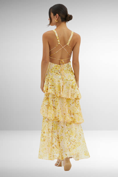 Sylvia | Women's V-Neck Tiered Maxi Dress