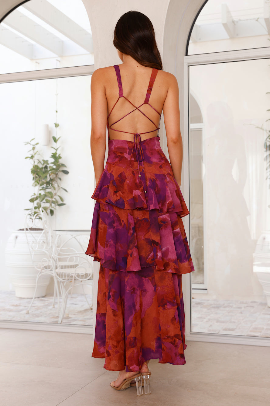 Sylvia | Women's V-Neck Tiered Maxi Dress
