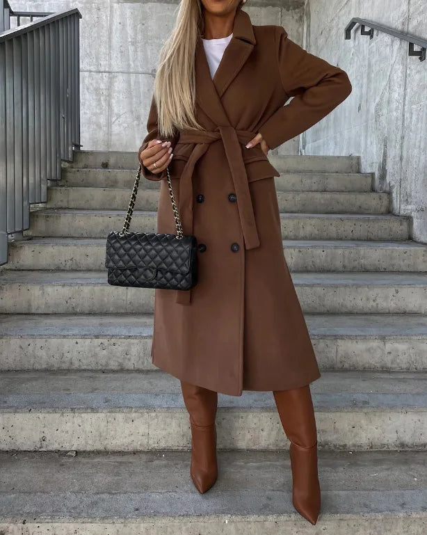 Tara | Women's Belted Double-Breasted Coat