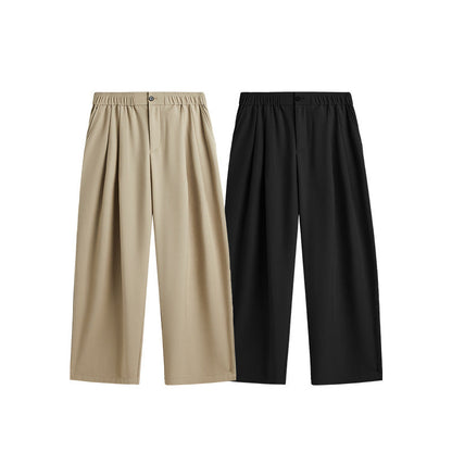 Taylor | Men's Wide Leg Pleated Drawstring Trousers
